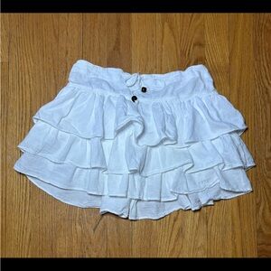 White Ruffled Mini Skirt